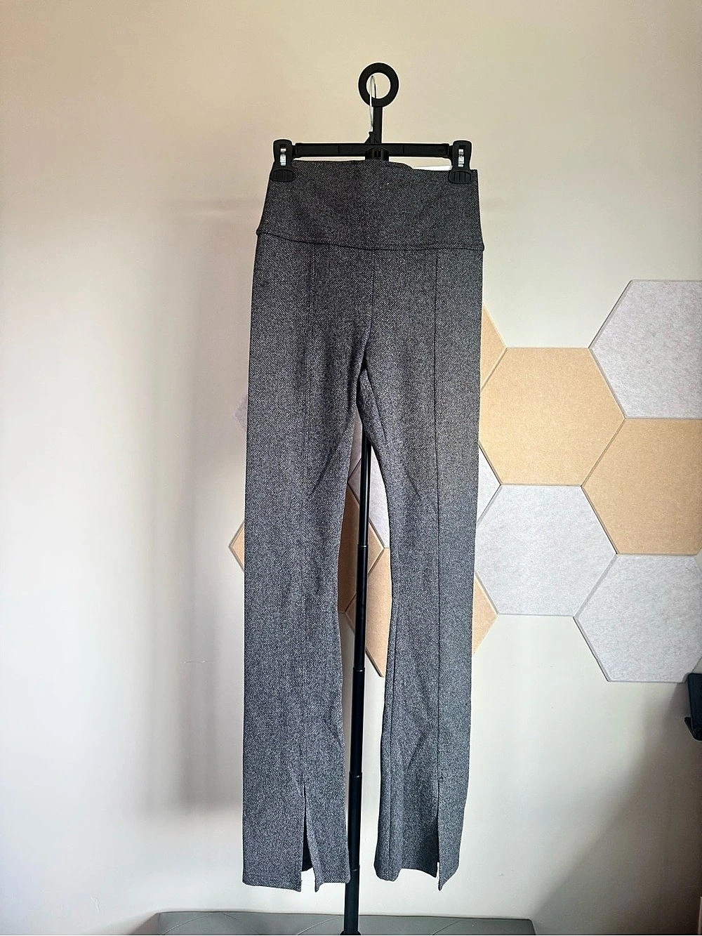 Offline by Aerie The Hugger High-Waisted Split Hem Flare Legging Gray M/L